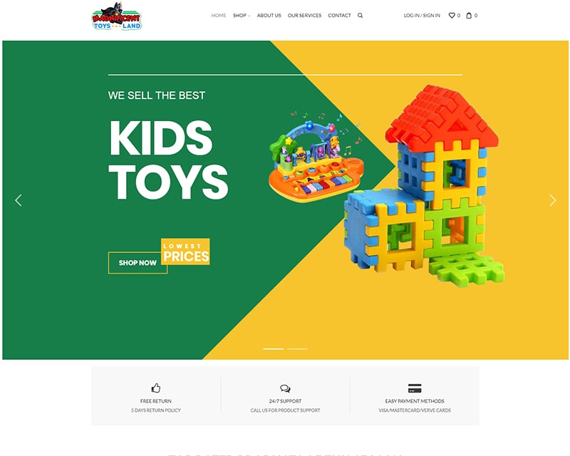 Ecommerce Website Design Nigeria - Toy Shop